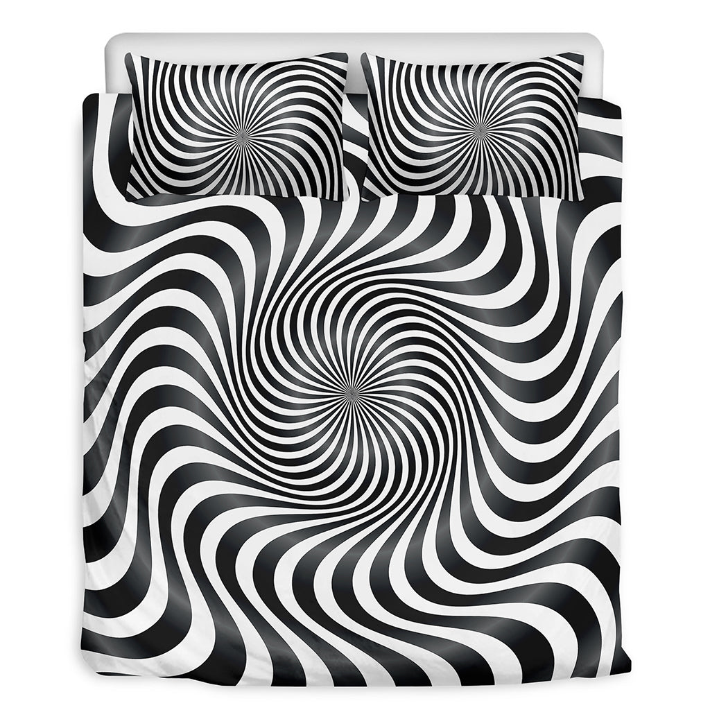 Black And White Illusory Motion Print Duvet Cover Bedding Set