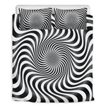 Black And White Illusory Motion Print Duvet Cover Bedding Set