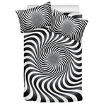 Black And White Illusory Motion Print Duvet Cover Bedding Set