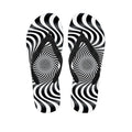 Black And White Illusory Motion Print Flip Flops