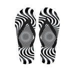 Black And White Illusory Motion Print Flip Flops