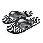 Black And White Illusory Motion Print Flip Flops