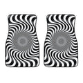 Black And White Illusory Motion Print Front Car Floor Mats