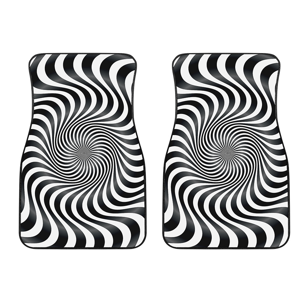 Black And White Illusory Motion Print Front Car Floor Mats