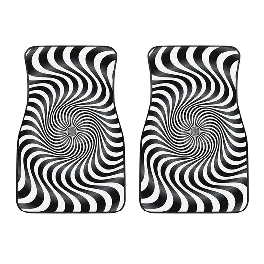 Black And White Illusory Motion Print Front Car Floor Mats