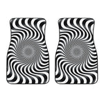 Black And White Illusory Motion Print Front Car Floor Mats
