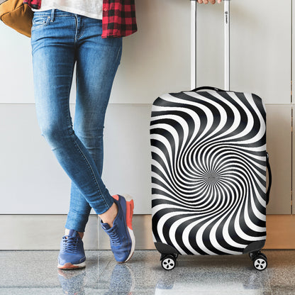 Black And White Illusory Motion Print Luggage Cover