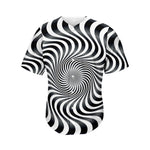 Black And White Illusory Motion Print Men's Baseball Jersey