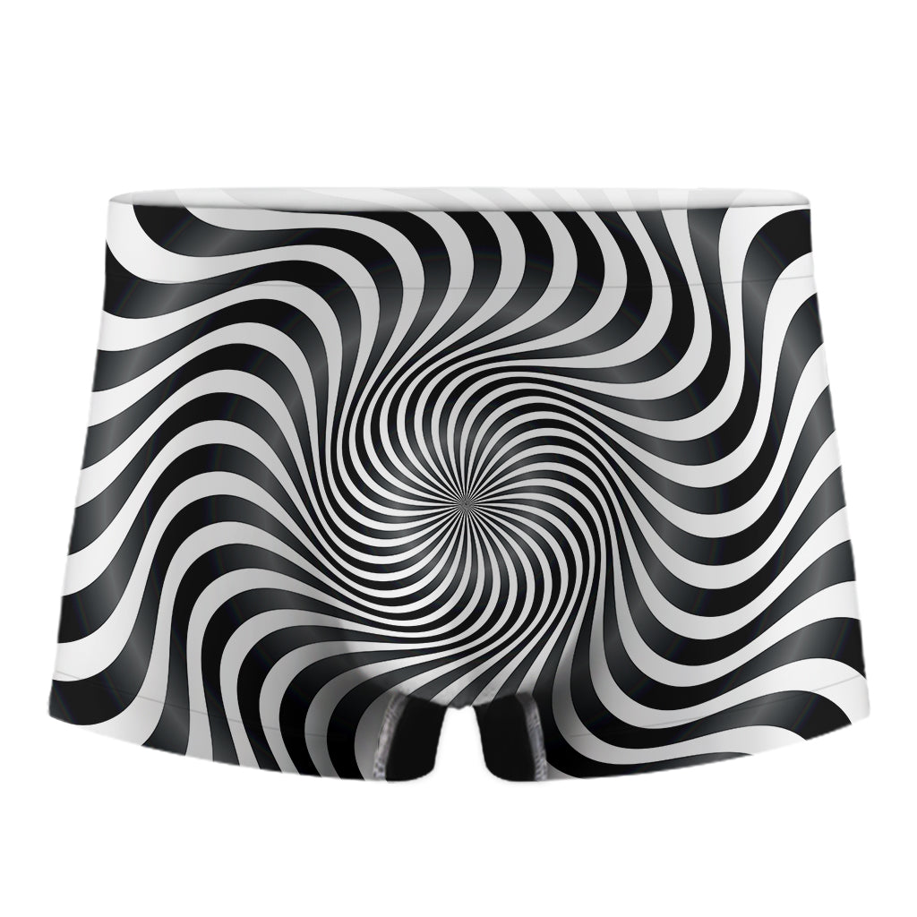 Black And White Illusory Motion Print Men's Boxer Briefs