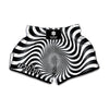 Black And White Illusory Motion Print Muay Thai Boxing Shorts