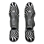 Black And White Illusory Motion Print Muay Thai Shin Guard