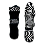 Black And White Illusory Motion Print Muay Thai Shin Guard