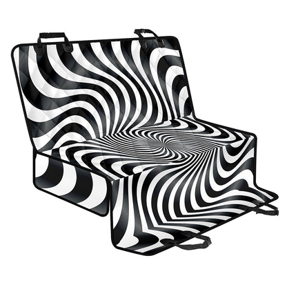 Black And White Illusory Motion Print Pet Car Back Seat Cover