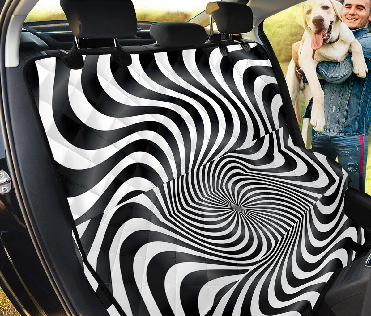 Black And White Illusory Motion Print Pet Car Back Seat Cover