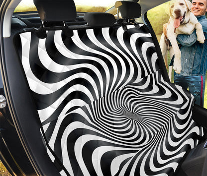 Black And White Illusory Motion Print Pet Car Back Seat Cover