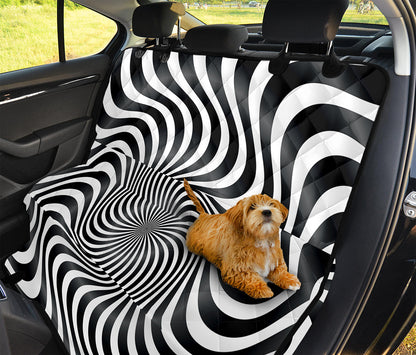 Black And White Illusory Motion Print Pet Car Back Seat Cover