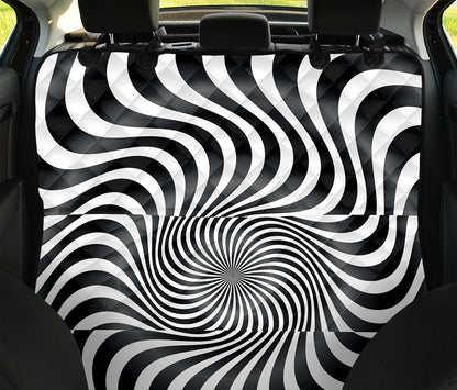 Black And White Illusory Motion Print Pet Car Back Seat Cover