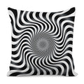 Black And White Illusory Motion Print Pillow Cover