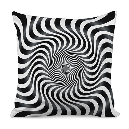 Black And White Illusory Motion Print Pillow Cover