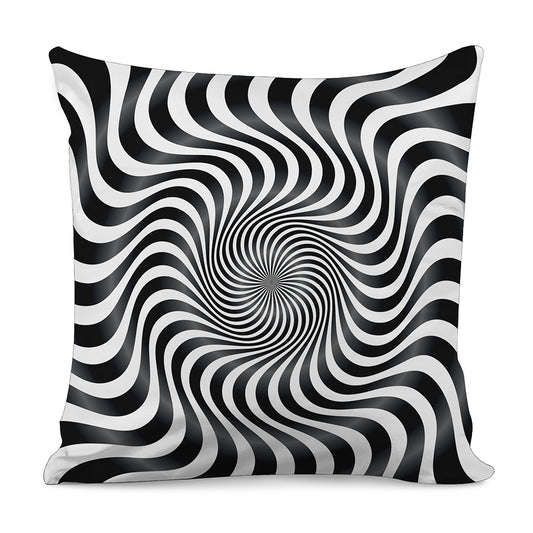 Black And White Illusory Motion Print Pillow Cover