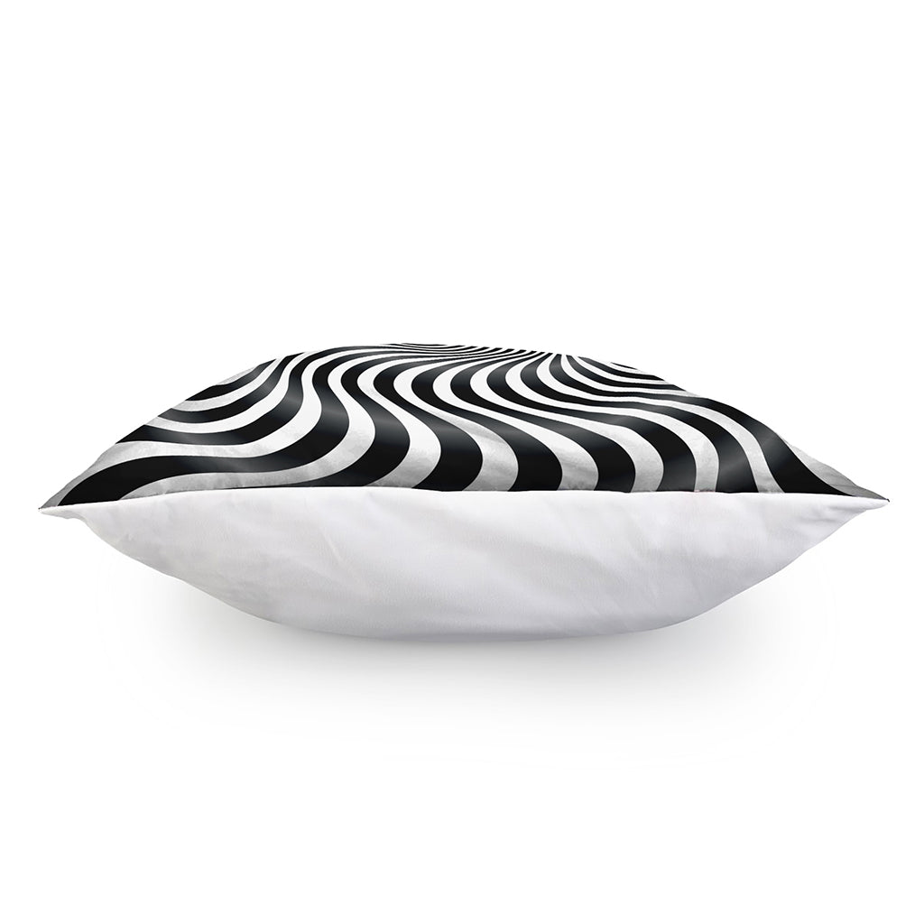 Black And White Illusory Motion Print Pillow Cover