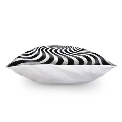 Black And White Illusory Motion Print Pillow Cover