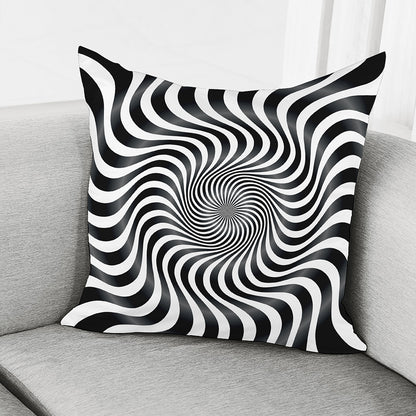 Black And White Illusory Motion Print Pillow Cover