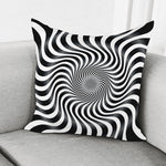 Black And White Illusory Motion Print Pillow Cover