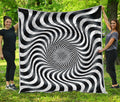 Black And White Illusory Motion Print Quilt