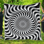 Black And White Illusory Motion Print Quilt