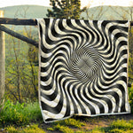 Black And White Illusory Motion Print Quilt