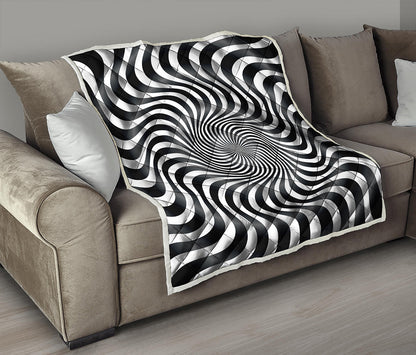 Black And White Illusory Motion Print Quilt