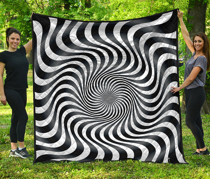 Black And White Illusory Motion Print Quilt