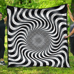 Black And White Illusory Motion Print Quilt