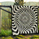 Black And White Illusory Motion Print Quilt