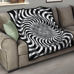 Black And White Illusory Motion Print Quilt