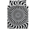 Black And White Illusory Motion Print Quilt Bed Set