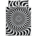 Black And White Illusory Motion Print Quilt Bed Set