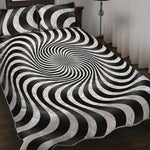 Black And White Illusory Motion Print Quilt Bed Set