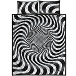 Black And White Illusory Motion Print Quilt Bed Set