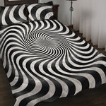 Black And White Illusory Motion Print Quilt Bed Set