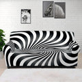 Black And White Illusory Motion Print Sofa Cover