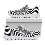Black And White Illusory Motion Print White Sneakers