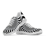 Black And White Illusory Motion Print White Sneakers