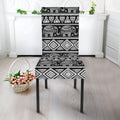 Black And White Indian Elephant Print Dining Chair Slipcover