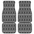 Black And White Indian Elephant Print Front and Back Car Floor Mats