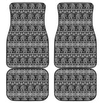 Black And White Indian Elephant Print Front and Back Car Floor Mats