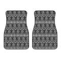 Black And White Indian Elephant Print Front Car Floor Mats