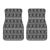 Black And White Indian Elephant Print Front Car Floor Mats