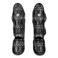 Black And White Indian Elephant Print Muay Thai Shin Guards